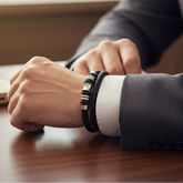 Lee Cooper Men's Bracelet - Silver/Black, LC.B.01108.631