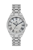 Beverly Hills Polo Club Women's Watch Analog Mother of Pearl Dial with Silver Stainless Steel Band, BP3571C.320