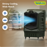 Symphony Air Force 100 Semi-Commercial Air Cooler with Xtra Power Jet Fan-100L, 325W, airforce100