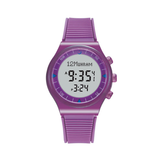 Alfajr Islamic Prayer Unisex Digital Watch With Purple Rubber Strap, WY-16PURPLE authentic Alfajr WY-16PURPLE Islamic prayer product in Bahrain