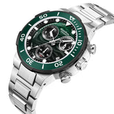Quantum Men's Watch Analog Green Dial with Silver Stainless Steel Band, HNG1150.370