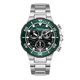 Quantum men analog watch, green dial with silver stainless steel band, model QU-HNG1150.370, Bahrain