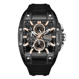 Quantum men analog watch, black dial with black silicone band, model QU-HNG1161.061, Bahrain