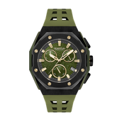 Quantum men analog watch, green dial with green silicone band, model QU-HNG1170.675, Bahrain