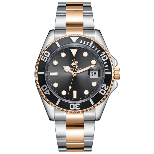 Beverly Hills Polo Club, Men's, Analog Watch, Black Dial, with Stainless Steel Band, BH-BP3797X.550