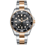 Beverly Hills Polo Club Men's Watch Analog Black Dial with Two-Toned Stainless Steel Band,  BP3797X.550