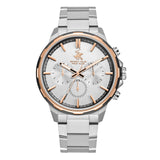 Beverly Hills Polo Club Men's Watch Analog Silver Dial with Silver Stainless Steel Band, BP3651X.330