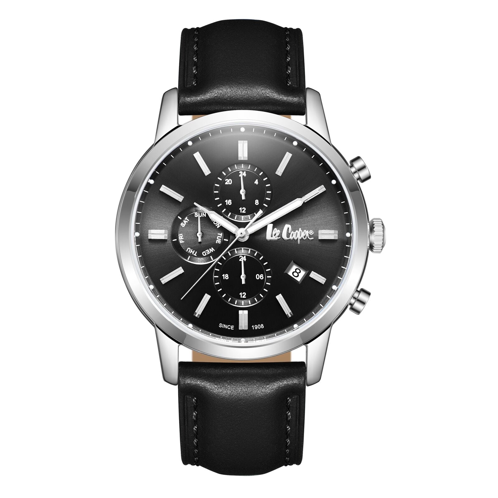 Lee Cooper, Men's, Analog Watch, Black Dial, with Leather Band, LE-LC08085.351