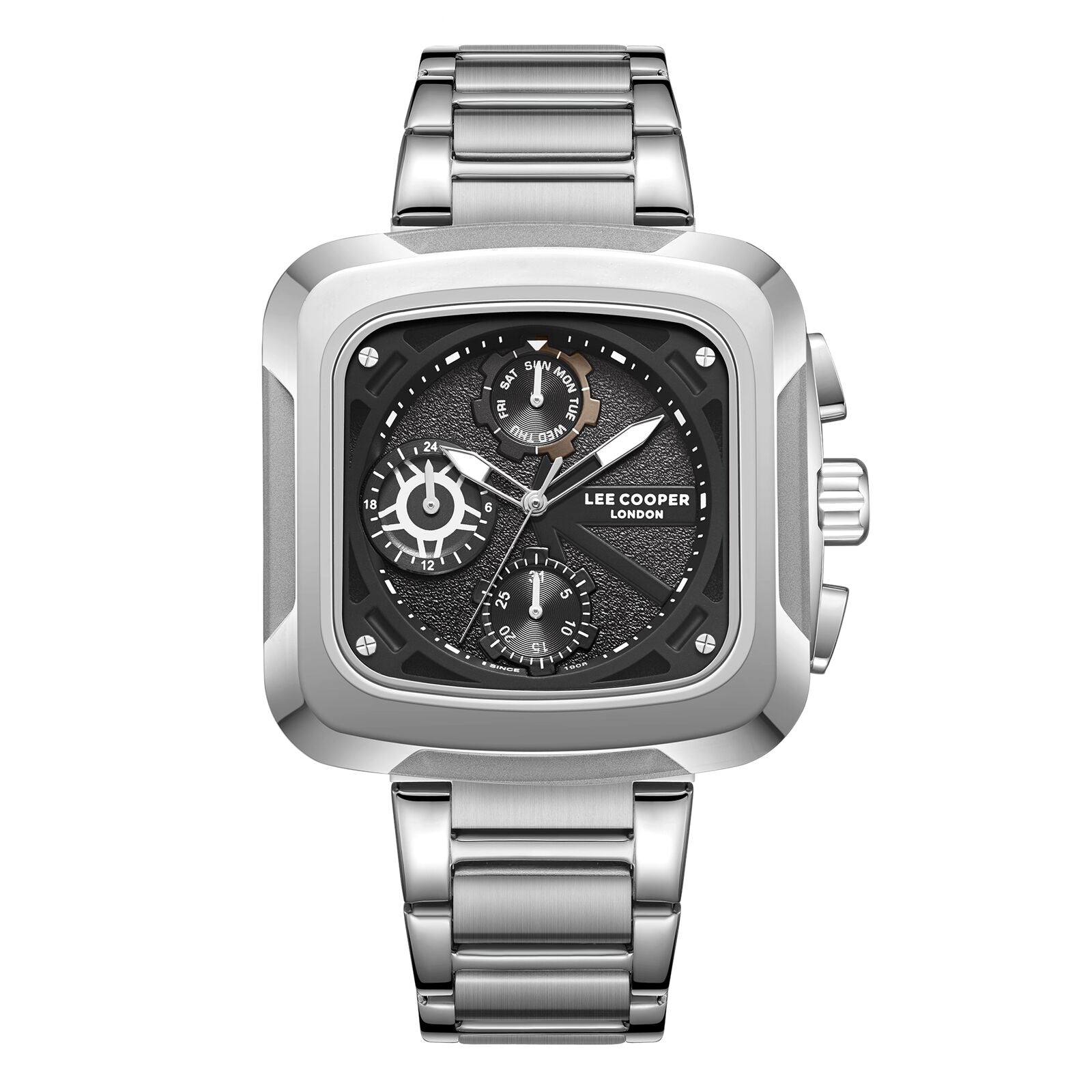 Lee Cooper, Men's, Analog Watch, Black Dial, with Stainless Steel Band, LE-LC08013.350