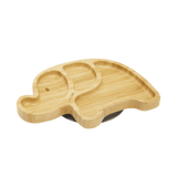 Milk It Baby, Bamboo Elephant Suction Plate & Fork Set, Berry Blue, MI-BAMEBB001