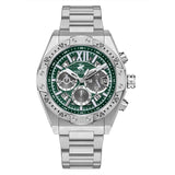 Beverly Hills Polo Club Men's Watch Analog Green Dial with Silver Stainless Steel Band, BP3743X.370