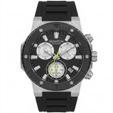 Quantum Men's Chronograph Watch Black Dial Black Silicone Band, HNG1232.351