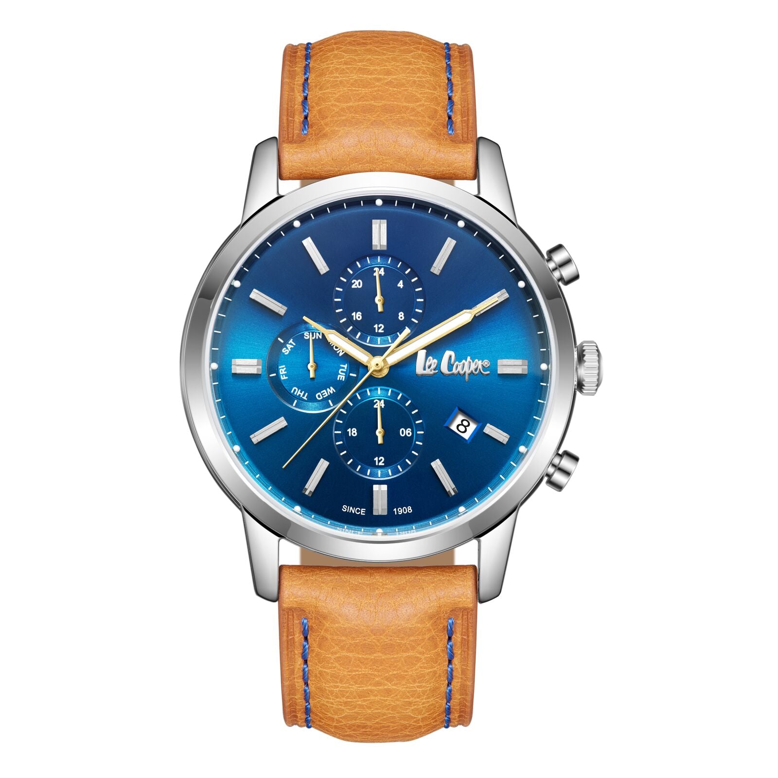 Lee Cooper, Men's, Analog Watch, Blue Dial, with Leather Band, LE-LC08085.394
