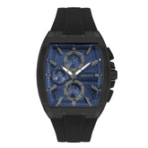Quantum Men's Watch Analog Blue Dial with Black Silicone Strap,HNG997.691