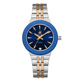 Beverly Hills Polo Club Women's Watch Analog Blue Dial with Silver/Gold Stainless Steel Band, BP3689X.590