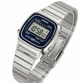 Casio Women's Watch Digital, Blue Dial Silver Stainless Steel Strap, LA670WA-2DF