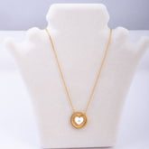 Lee Cooper Women's Necklace - Rose Gold/Mother of Pearl Pendant, LC.N.01929.120