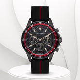 Lee Cooper Men's Multifunction Watch Black Dial With Black Silicone Strap,LC07210.651
