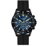Lee Cooper Men's Multifunction Watch Dark Blue Dial With Black Silicone Strap,LC07210.691