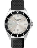 Lee Cooper Men's Analog Watch Dark Beige Dial With Black Silicone Strap,LC07361.361