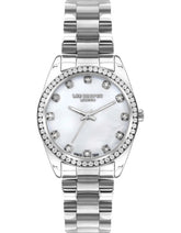 Lee Cooper Women's Analog Watch Mother of Pearl Dial With Silver Metal Band,LC07478.320