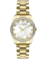 Lee Cooper Women's Analog Watch Mother of Pearl Dial With Gold Metal Band,LC07478.120