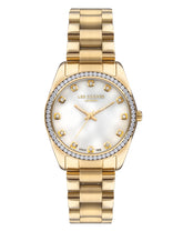 Lee Cooper Women's Watches Analog Mother of Pearl Dial with Gold Stainless Steel Band, LC07478.220