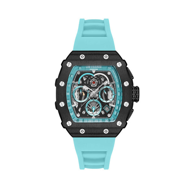 Lee Cooper,Men's Multifunction Watch Analog, Teal Dial Teal Silicone Strap, LC07810.699