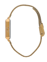 Lee Cooper Women's Analog Watch with White Mother Of Pearl Dial and Gold Mesh Band, LC07815.120