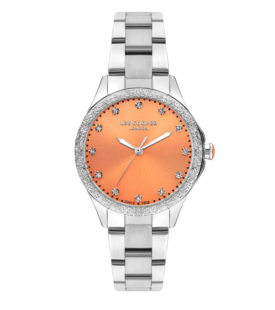 Lee Cooper men analog watch, orange dial with comfortable strap, model LE-LC07840.380, Bahrain