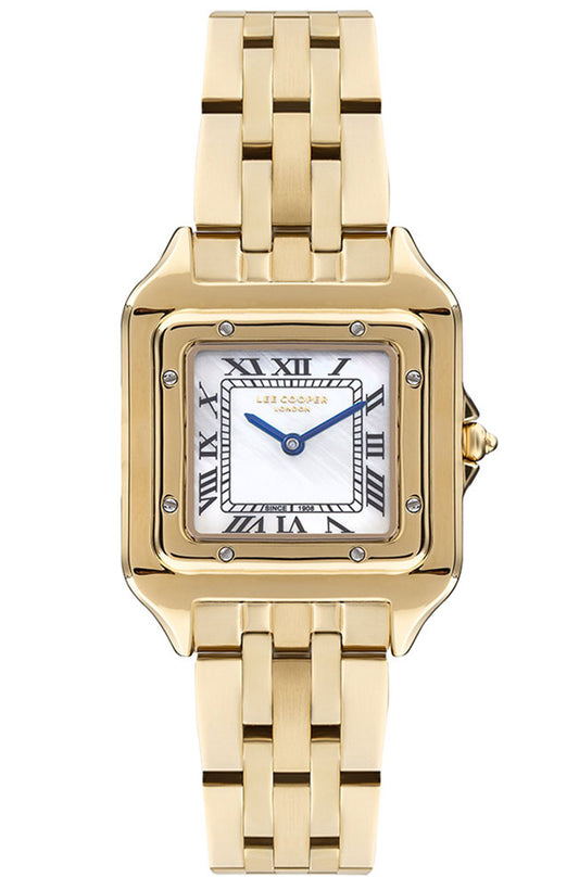 Lee Cooper, Men's, Analog Watch, Gold Dial, with Stainless Steel Band, LE-LC07866.120