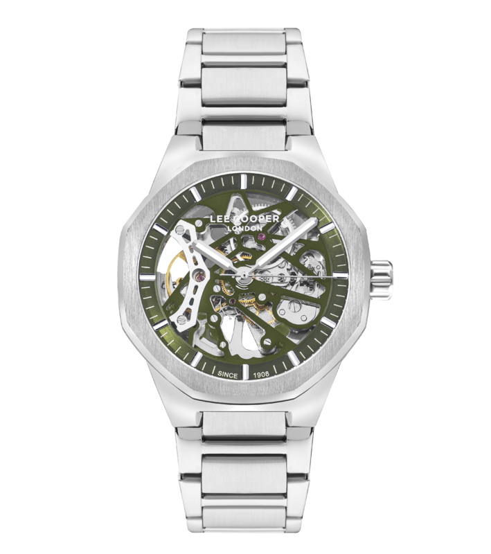Lee Cooper, Men's, Analog Watch, Green Dial, with Stainless Steel Band, LE-LC07905.371