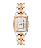 Lee Cooper Women's Analog Watch with White Mother Of Pearl Dial and Silver/Rose Gold Stainless Steel Band, LC07940.530