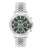 Lee Cooper Men's  Multifunction Watch Dark green Dial With Silver Metal Band,LC07963.370