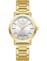 Lee Cooper Women's Analog Watch Silver Dial With Gold Metal Band,LC08037.130