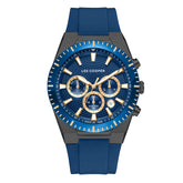 Lee Cooper Men's Multifunction Watch with Dark Blue Dial and Dark Blue Silicone Band, LC08088.999