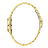 Lee Cooper Women's Analog Watch with White Mother Of Pearl Dial and Gold Stainless Steel Band, LC08155.120