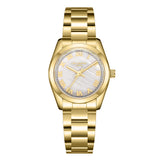 Lee Cooper Women's Analog Watch with White Mother Of Pearl Dial and Gold Stainless Steel Band, LC08190.120