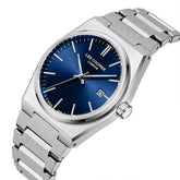 Lee Cooper Men's Date Analog Watch with Dark Blue Dial and Stainless Steel Band, LC08196.390