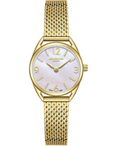 Lee Cooper Women's Analog Watch Mother of Pearl Dial With Gold Metal Band,LC08207.120