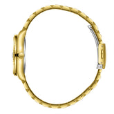 Lee Cooper Women's Analog Watch with Silver Dial and Gold Stainless Steel Band, LC08210.130