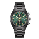 Lee Cooper Men's  Multifunction Watch Dark Green Dial With Silver Metal Band,LC08214.070