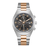 Lee Cooper Men's  Multifunction Watch Gun Dial With Two Toned Rose Gold And Silver Metal Band,LC08214.560