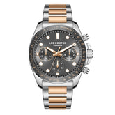 Lee Cooper Men's Multifunction Watch Grey Dial With Two Toned Rose Gold And Silver Metal Band,LC08215.560