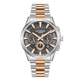 Lee Cooper Men's Multifunction Watch with Gunmetal Dial and Silver/Rose Gold Stainless Steel Band, LC08216.550
