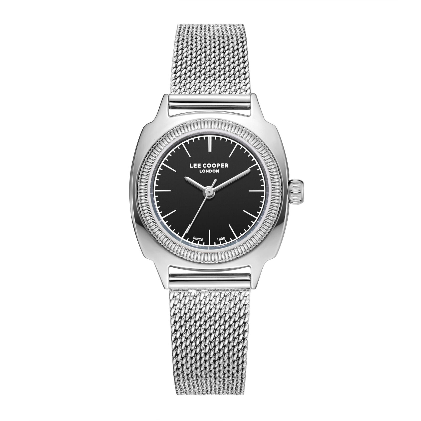 Lee Cooper Women's Analog Watch Gun Dial With Silver Mesh Band,LC08221.360