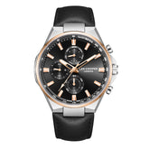 Lee Cooper Men's Multifunction Watch with Black Dial and Black Leather Band, LC08223.551