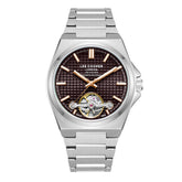 Lee Cooper Men's Automatic Watch with Dark Brown Dial and Stainless Steel Band, LC08229.340