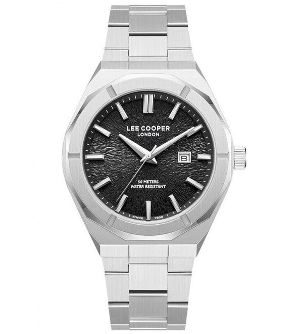 Lee Cooper Men's Analog Watch Black Dial With Silver Metal,LC08234.350