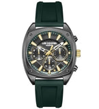 Lee Cooper Men's  Multifunction  Watch Gun Dial With Dark Green Silicone Strap,LC08237.065